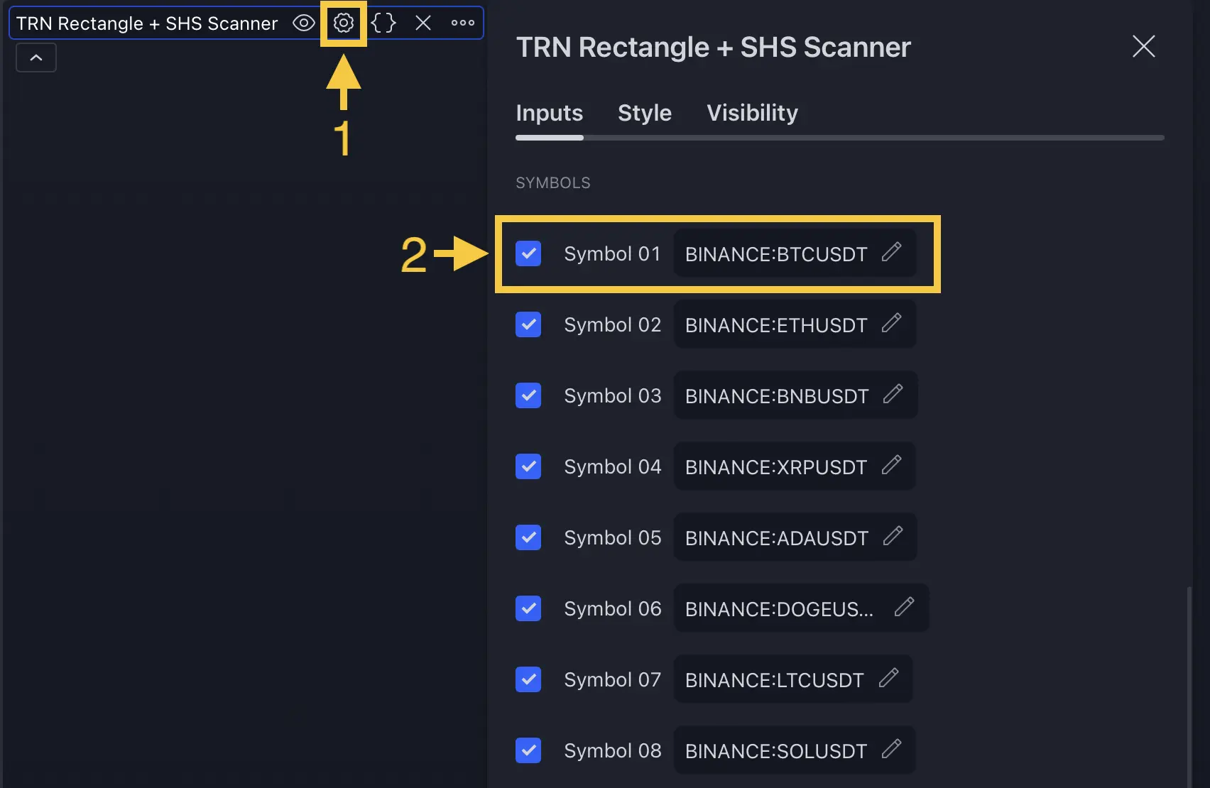 Symbol Selection Interface