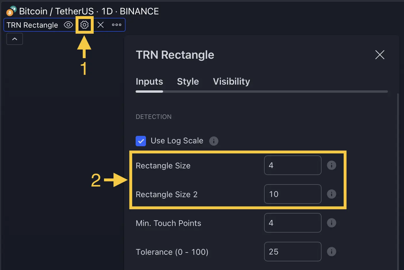 Indicator Setup Interface