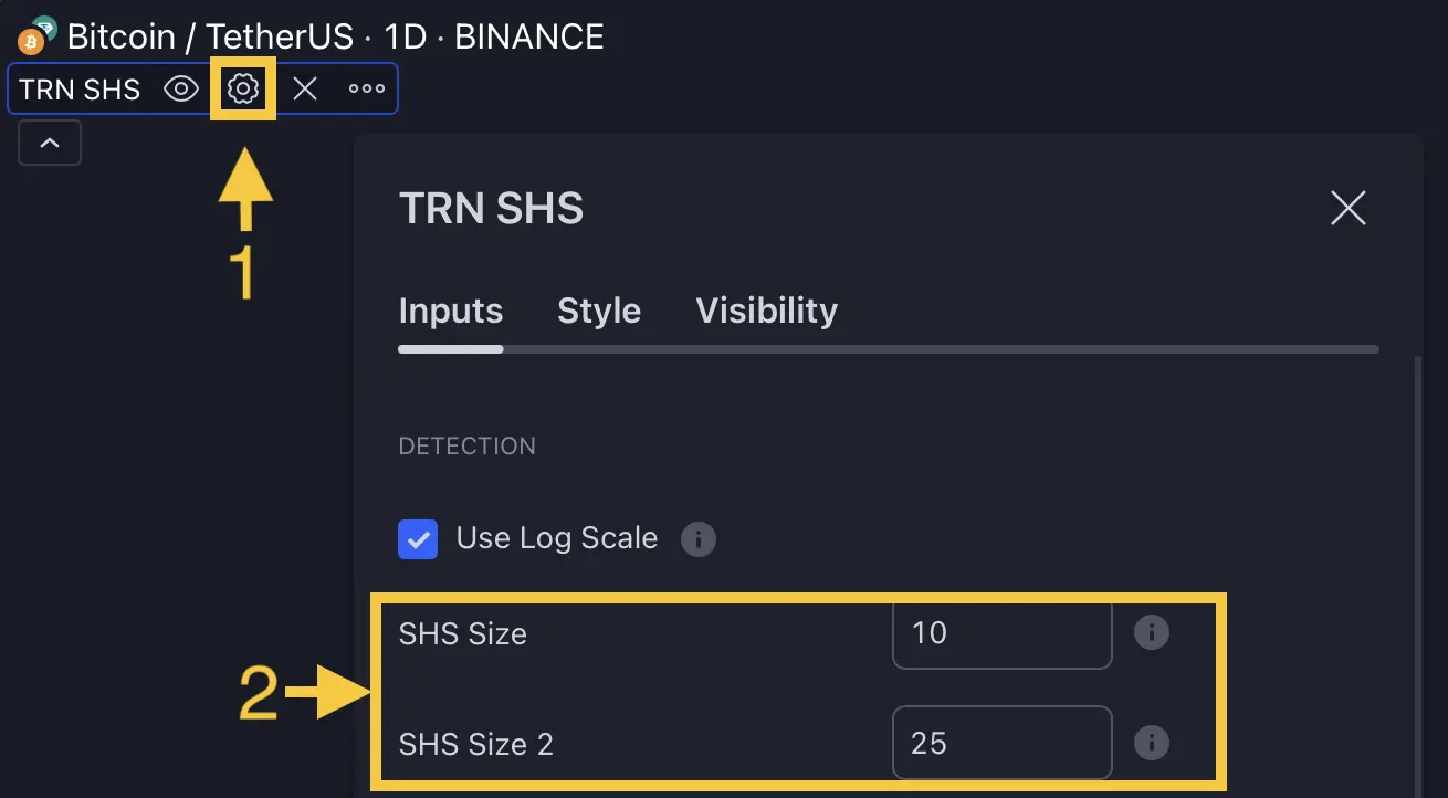 Head And Shoulders Pattern Detection Settings